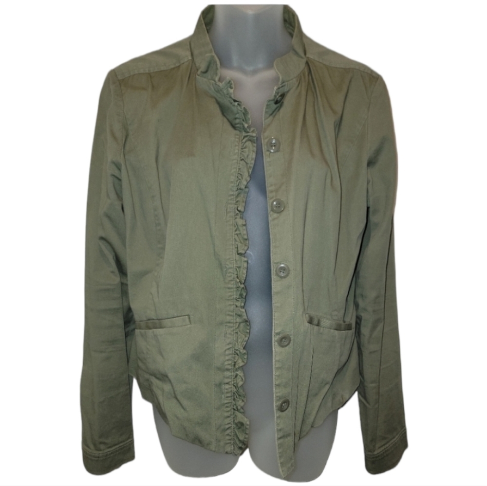 NY & CO; Women's Army Green Cropped Style Jacket, Sz L